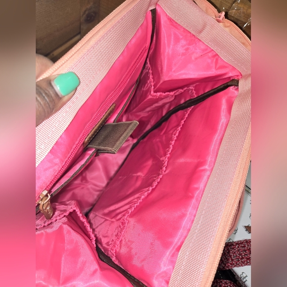 Wrangler Pink and Brown Geometric Women's Baby Bag Backpack - Picture 5 of 6